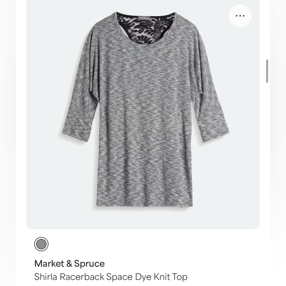 Market & Spruce Heathered Gray Knit Top